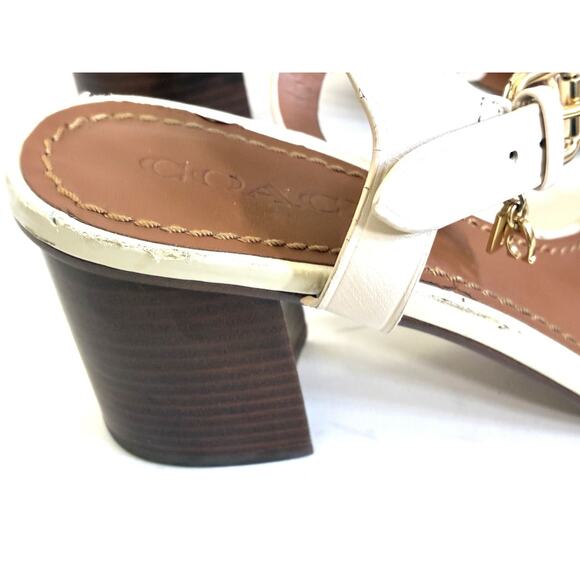 Coach Chain Wedge Heels – White Open Toe (Women’s 8) - Picture 7 of 14